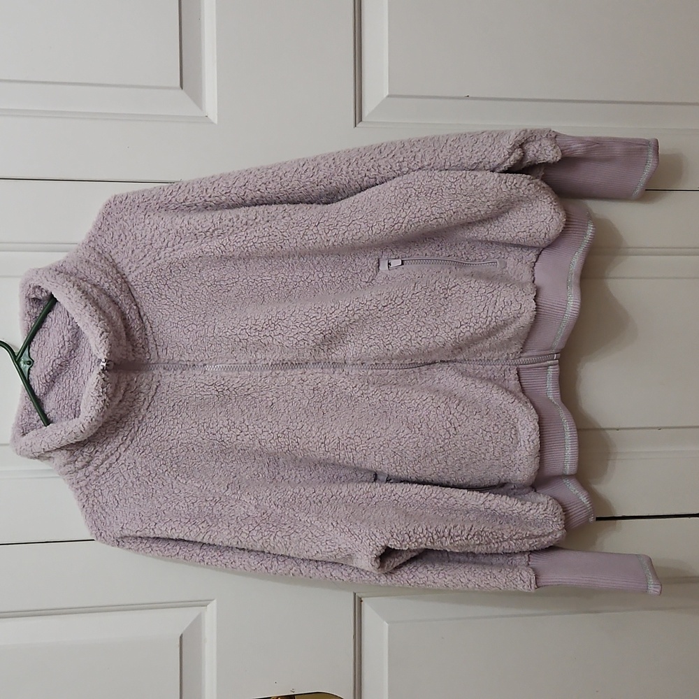 NWT Athleta Full-Zip Tugga Sherpa Jacket Lavender & Silver/ 2X